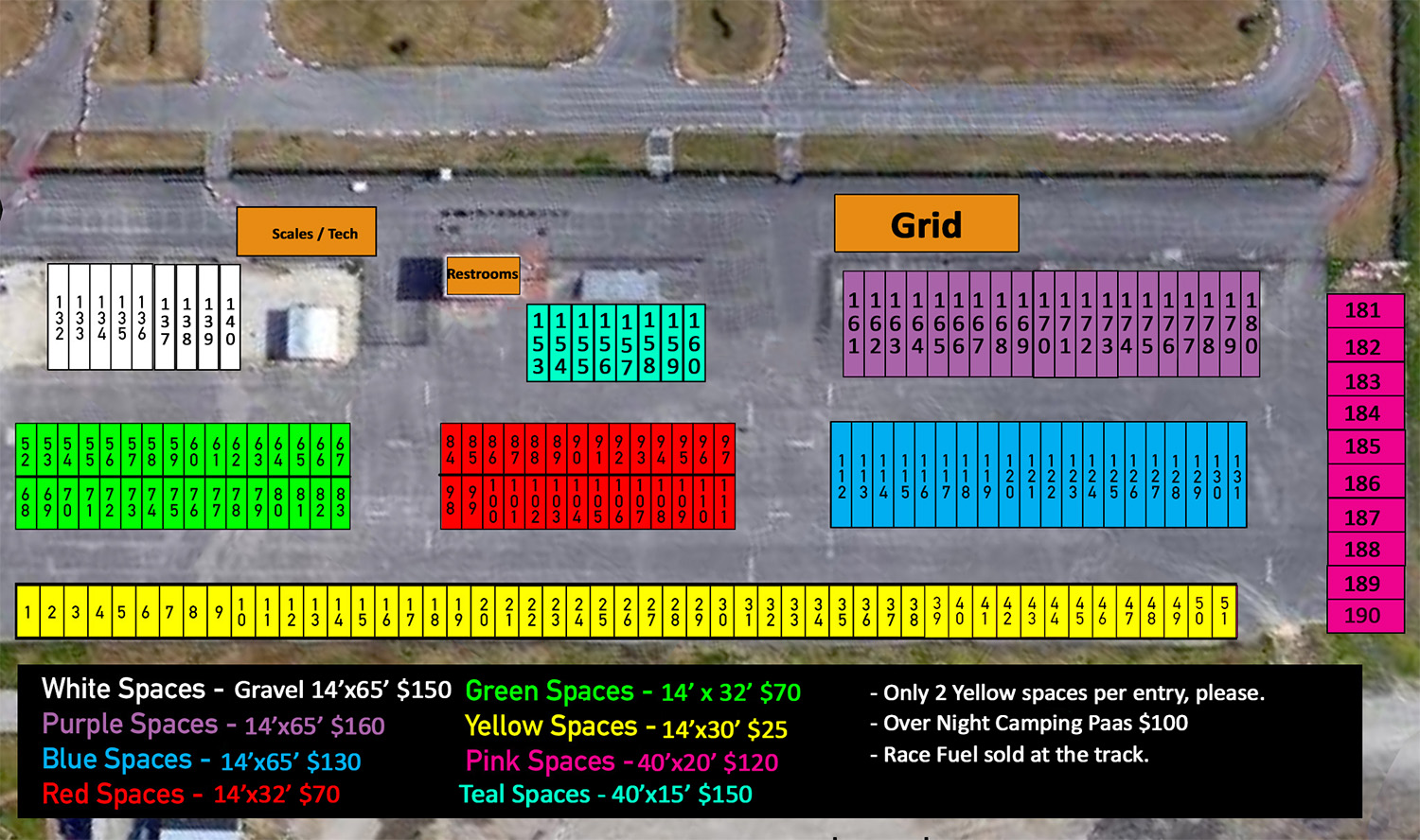 CKNA 2024 Winter Nationals - Pit Map
